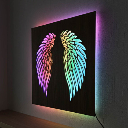 LED fa kép - mandala Életvirág modern RGB világítással