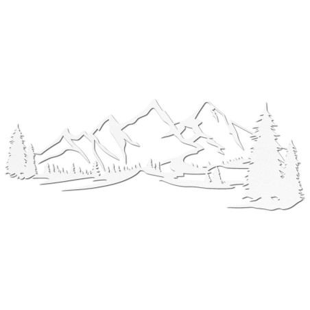 fehér fa dekoráció, modern fafestmény hegyek és erdő a nappali díszítésére