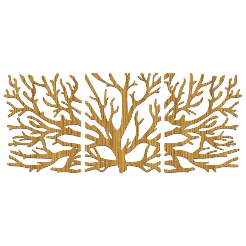 Ökológiai fából készült faldekoráció életfa motívummal