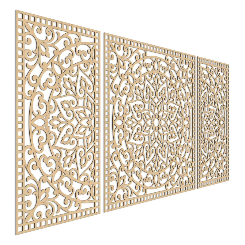 Háromrészes fa mandala - modern dekoráció bármilyen belső térbe