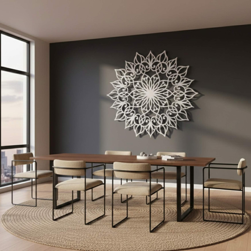 Kézzel készített fa mandala Életvirág