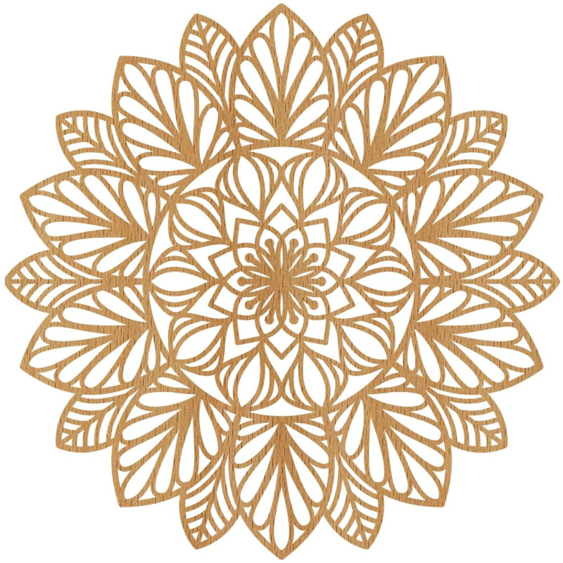 Fából készült fali mandala - modern stílusú lakberendezési kiegészítő