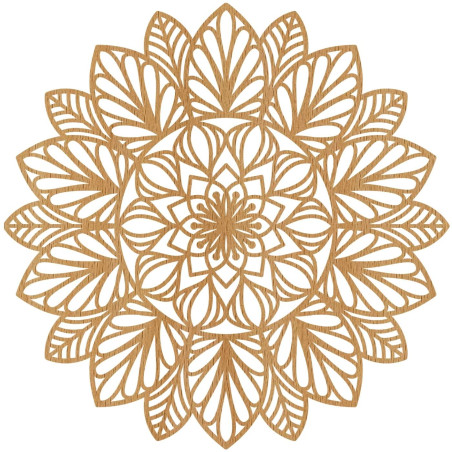Fából készült fali mandala - modern stílusú lakberendezési kiegészítő