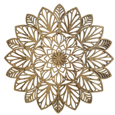 Fából készült mandala festmény - dizájner dekoráció a nappaliba