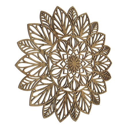 Fából készült mandala festmény - dizájner dekoráció a nappaliba