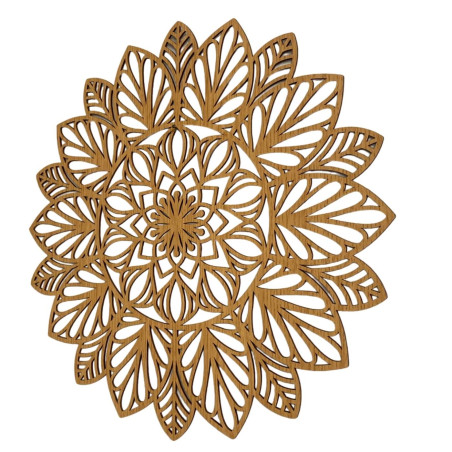 Fából készült mandala a falon - LÓTUSZ