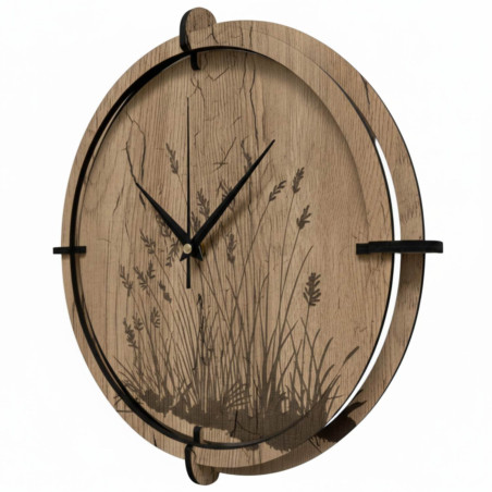 Fűmotívumos faóra | Halifax tölgyfa