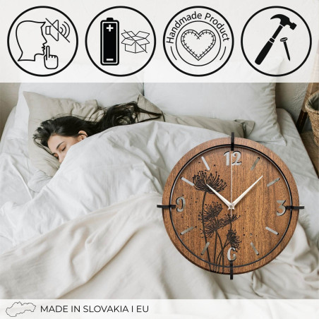 Design óra csendes kvarc szerkezettel és ezüst mutatókkal