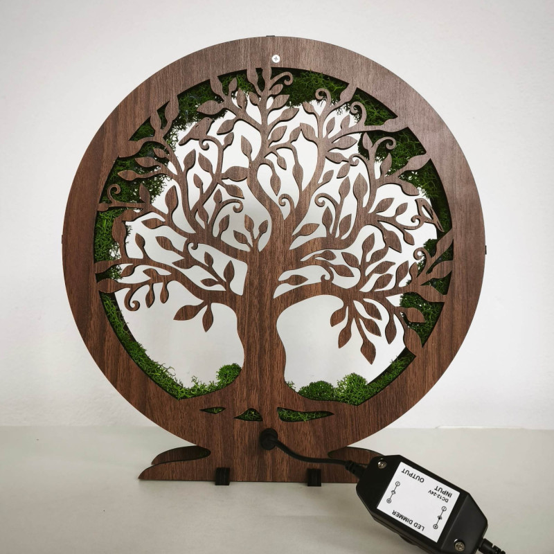 Szabályozható LED asztaldekoráció | Wenge dió