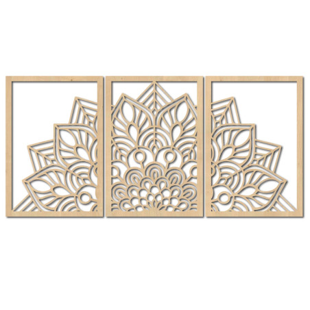 Modern fekete mandala és faóra: Stílusos harmónia otthonába.