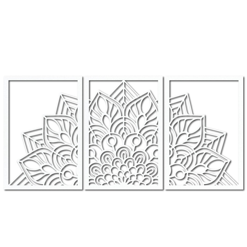 Dobd fel a falaidat egy háromrészes mandalával és egy HDF-ből készült órával. Elegancia minden részletben.