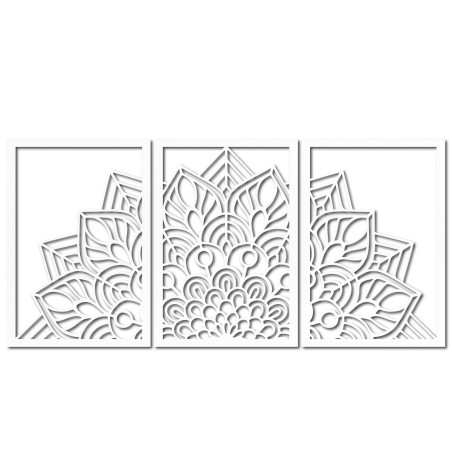 Dobd fel a falaidat egy háromrészes mandalával és egy HDF-ből készült órával. Elegancia minden részletben.