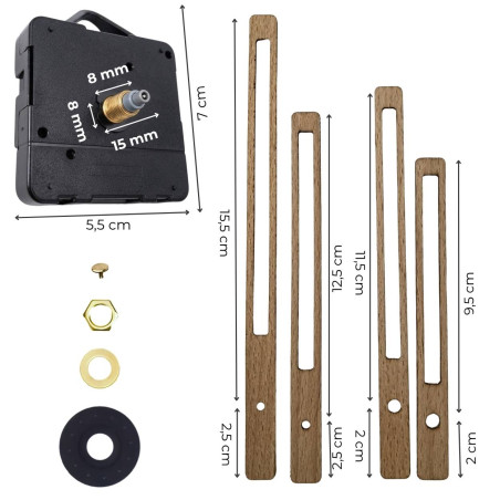 copy of Bükk furnérból készült fekete fa óramutatók
