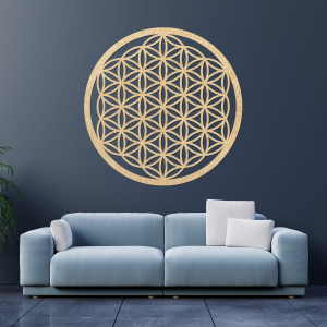 Fából készült faldekoráció, Életvirág, szakrális geometria mandala. 2