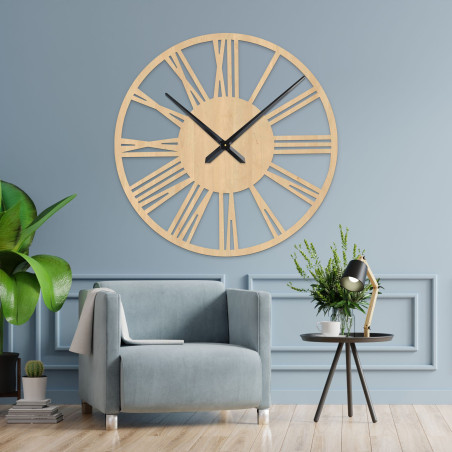 Minimalista falióra, nagy átmérőjű, modern lakberendezési kiegészítő
