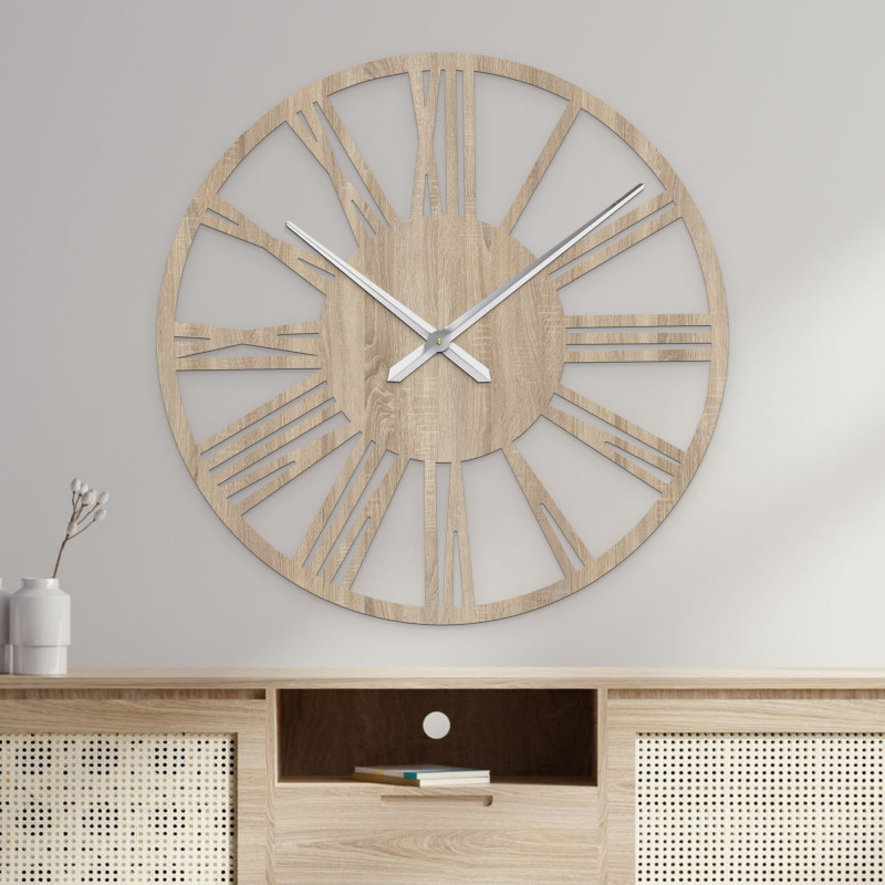 Minimalista falióra, nagy átmérőjű, modern lakberendezési kiegészítő