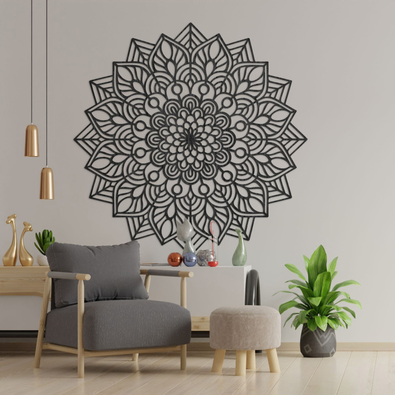 Fából készült mandala, mint elegáns lakberendezési kiegészítő