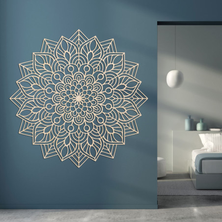 Fából készült mandala, mint elegáns lakberendezési kiegészítő
