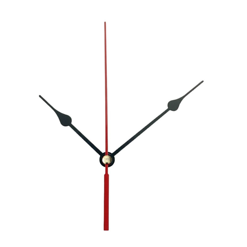 Stílusos fekete mutatók könnycsepp alakú kivitelben, melyek minimalista enteriőrbe illnek.