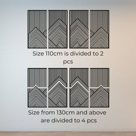 Kétrészes faldekoráció hegyi motívummal, modern stílusban