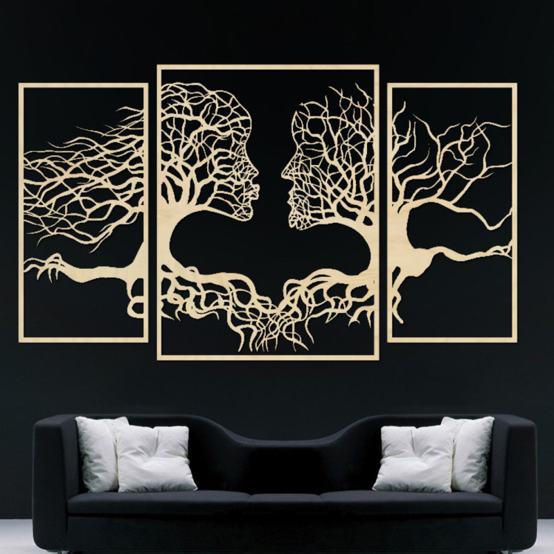 Fából készült falfestmény Nő és férfi | SZÍV