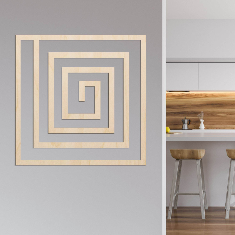 A dekoráció első pillantásra lenyűgözi a geometrikus ritmusát, amely modern és időtlen megjelenést kölcsönöz a térnek.