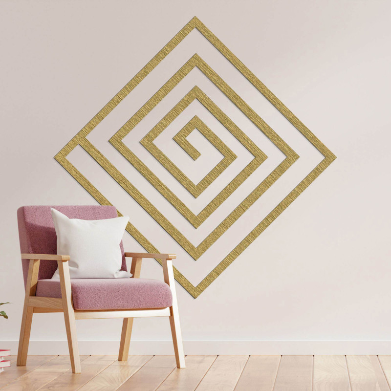 A dekoráció első pillantásra lenyűgözi a geometrikus ritmusát, amely modern és időtlen megjelenést kölcsönöz a térnek.