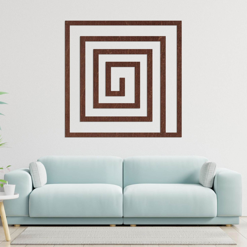 A dekoráció első pillantásra lenyűgözi a geometrikus ritmusát, amely modern és időtlen megjelenést kölcsönöz a térnek.