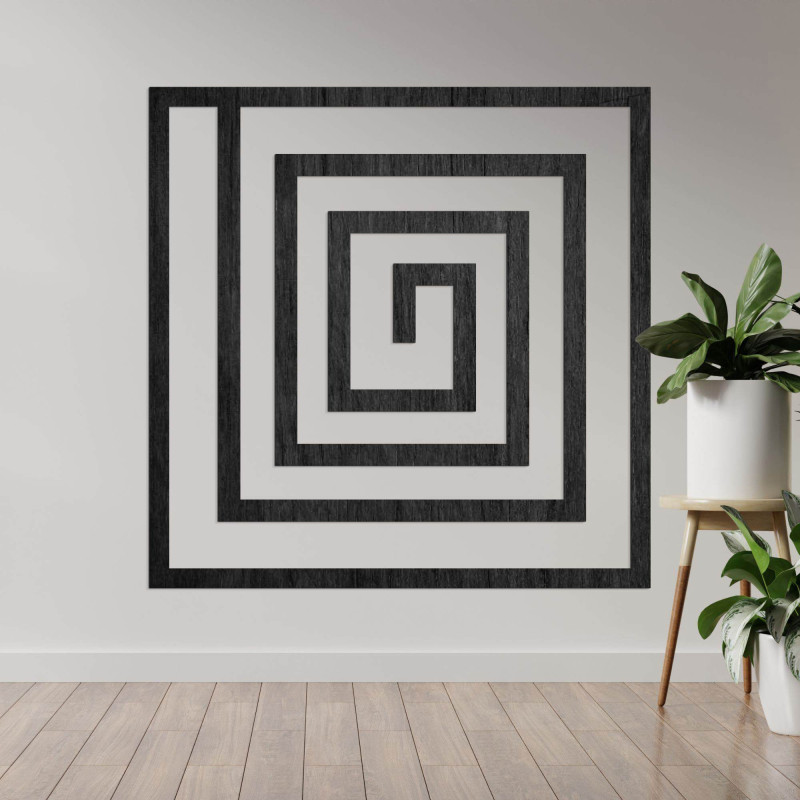 A dekoráció első pillantásra lenyűgözi a geometrikus ritmusát, amely modern és időtlen megjelenést kölcsönöz a térnek.