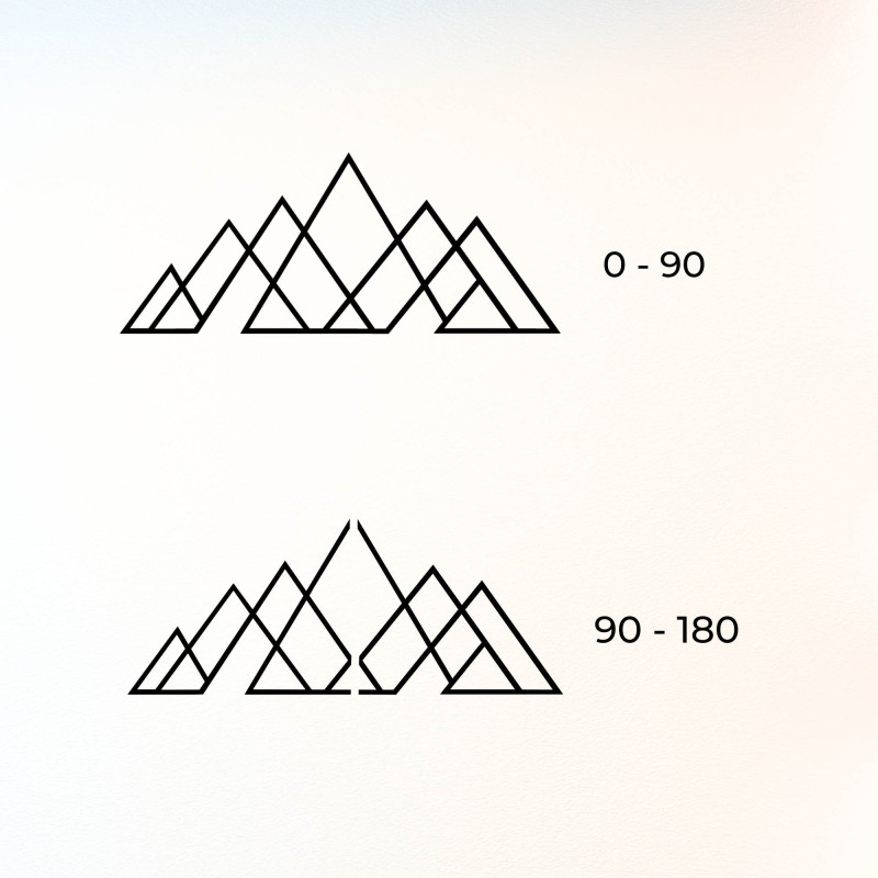 Modern faldekoráció hegyi motívummal, letisztult dizájnban