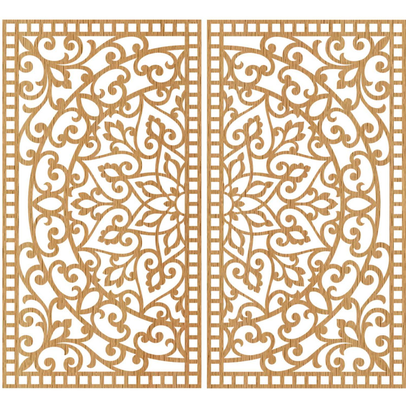 Szimmetrikus fali dekoráció két festményből, díszes keleti mandala motívummal