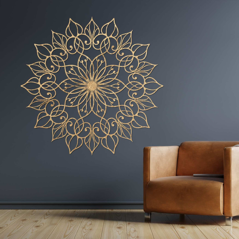Designer mandala a falon – Modern festmény az étkezőbe