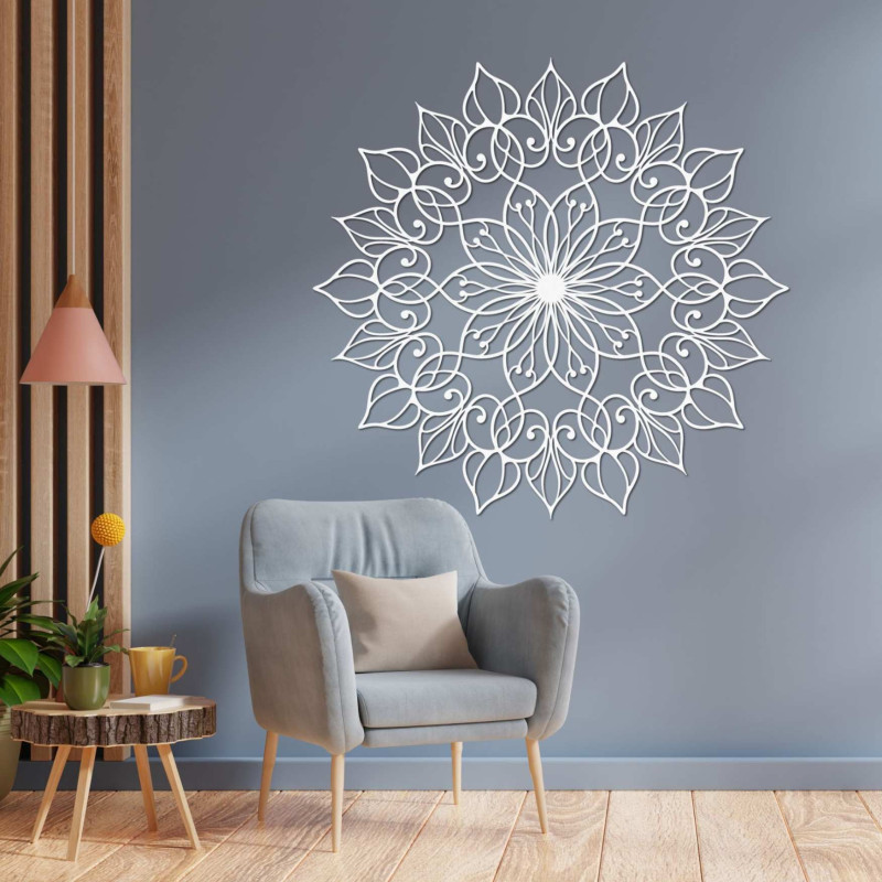 Luxus Mandala Virág Falikép – Faragott Dísz