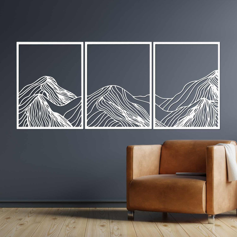 Elegáns fa dekoráció a hegyekben