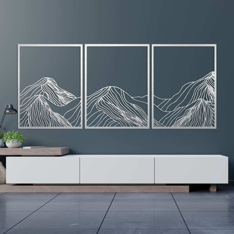 Modern, háromrészes tájképfestmény - elegáns faldekoráció a nappaliba