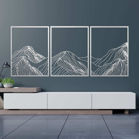 Modern, háromrészes tájképfestmény - elegáns faldekoráció a nappaliba