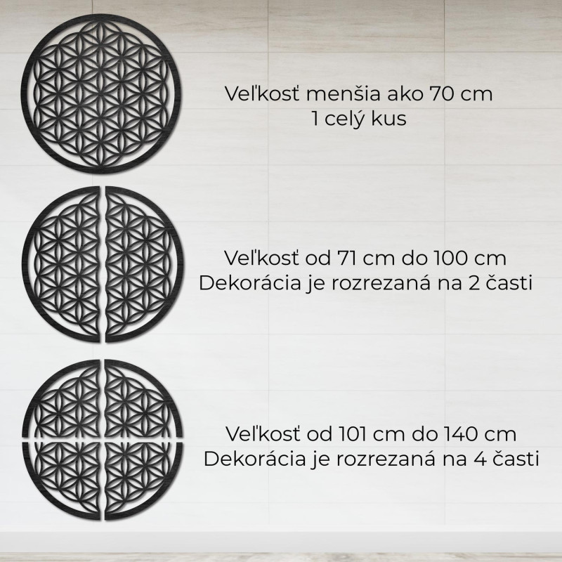 Fából készült fali mandala Életvirág