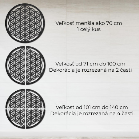 Fából készült fali mandala Életvirág