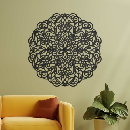 A luxus fa mandala dekoráció békét és eleganciát kölcsönöz a térnek