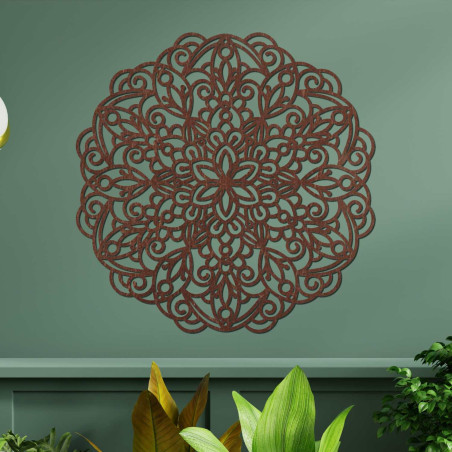 A luxus fa mandala dekoráció békét és eleganciát kölcsönöz a térnek