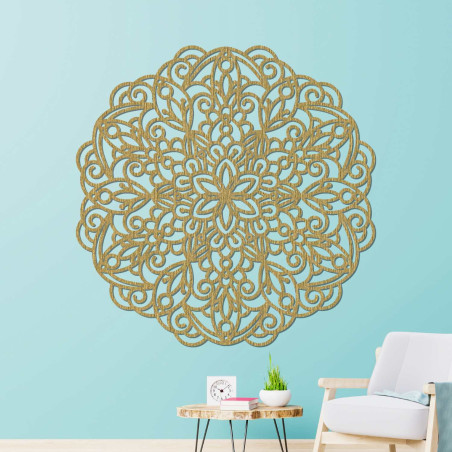 A luxus fa mandala dekoráció békét és eleganciát kölcsönöz a térnek