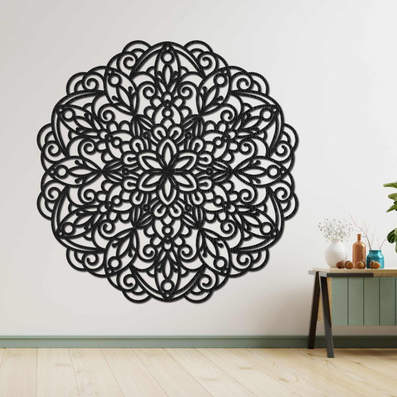 Luxus fa mandala a falon egy harmonikus és elegáns belső térért