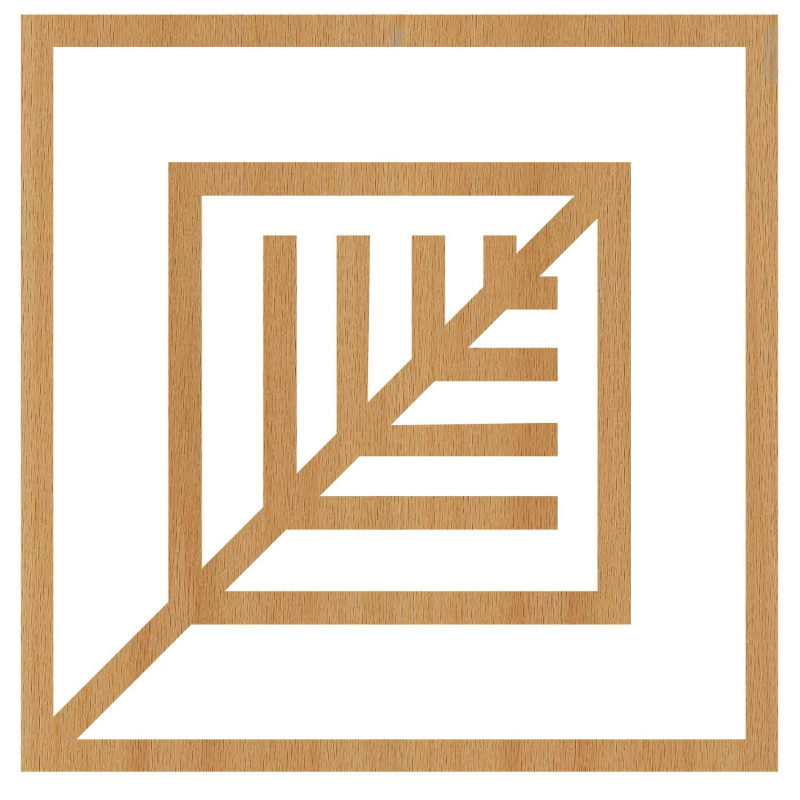 Elegáns faldekoráció geometrikus mintával, fából
