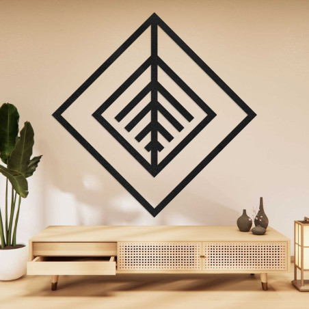 Elegáns faldekoráció geometrikus mintával, fából