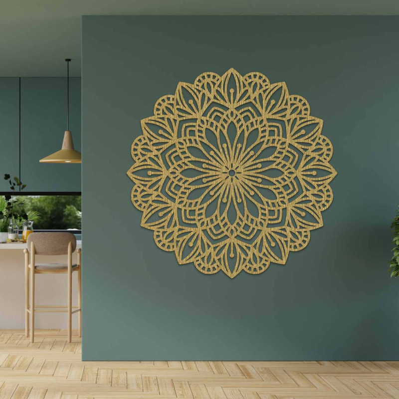 Elegáns fa mandala, mint dekoráció a modern belső térhez