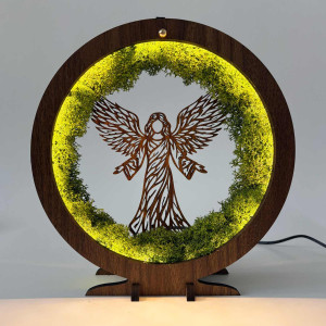 LED lámpa az oltalom angyala stabilizált mohával és lágy megvilágítással 2