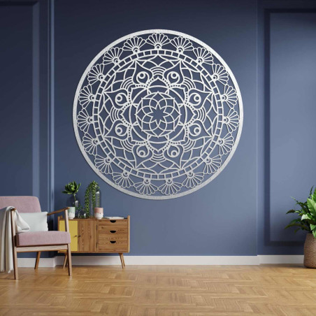 Elegáns mandala faldekoráció részletes geometrikus mintával
