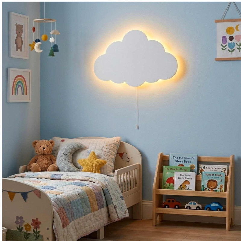 LED Cloud fali lámpa meleg fehér fénnyel gyerekszobába