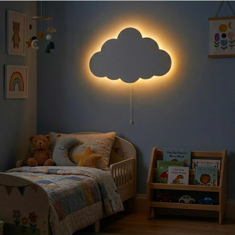 LED Cloud fali lámpa meleg fehér fénnyel gyerekszobába