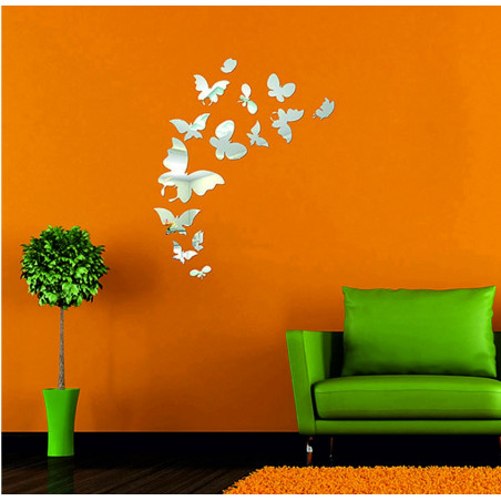 Dekoratív tükrök. Tükör matricákat a falra, mint egy kép vagy díszítés, 3D akril matrica